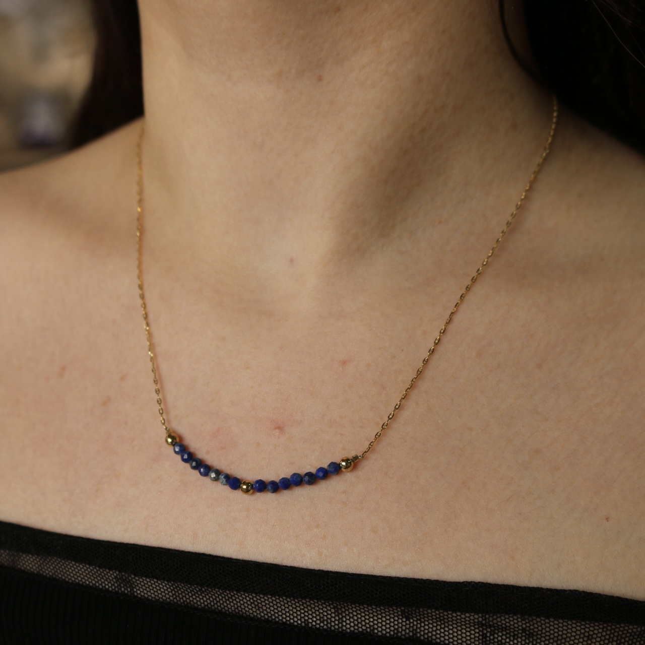 Zlatý náhrdelník Lapis lazuli – Obrázok 2