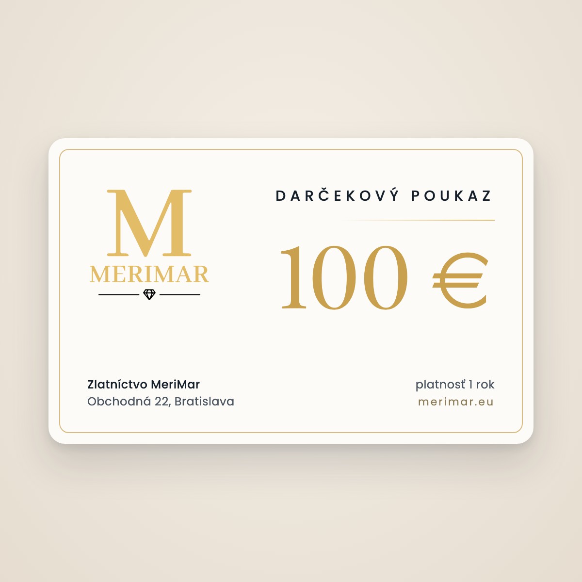 Darčekový poukaz MeriMar 100 €
